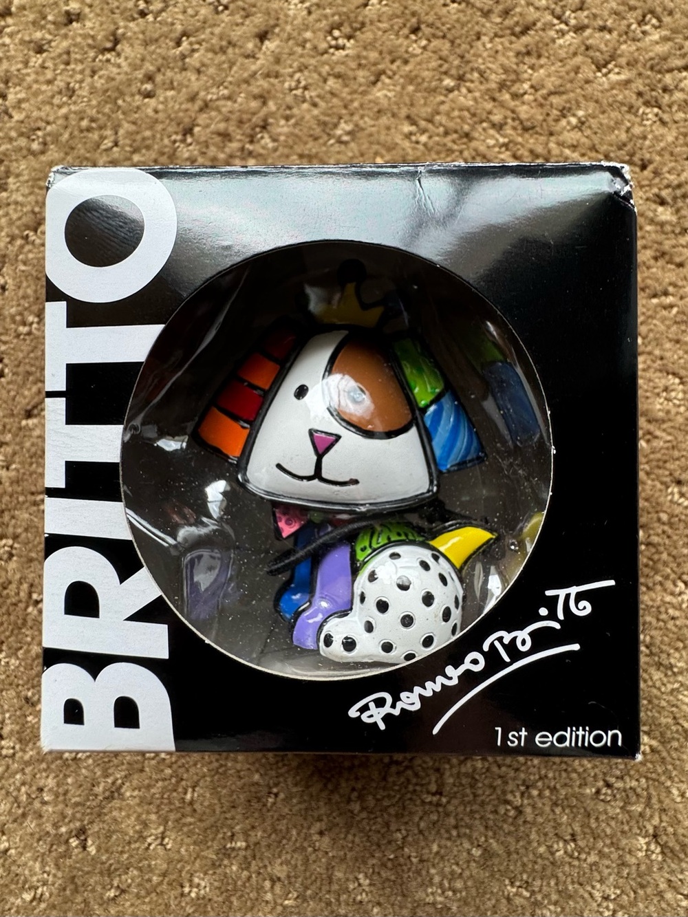 Romero Britto Royalty Dog with Crown Mini Figurine 1st Edition collection